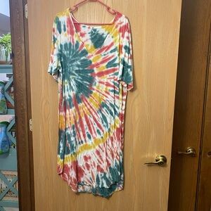 Torrid Multicolor Tie-Dye High Low Dress
